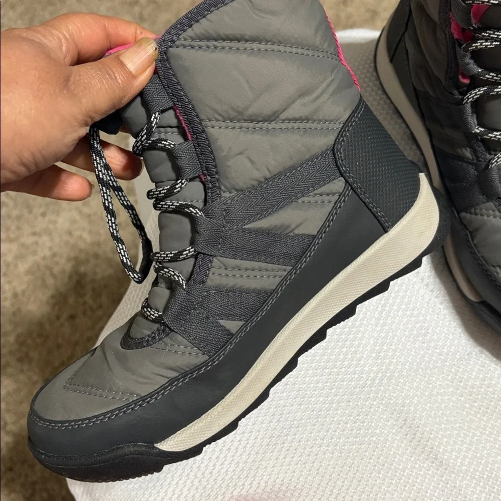 Sorel Charcoal and Fuchsia Snow Boots